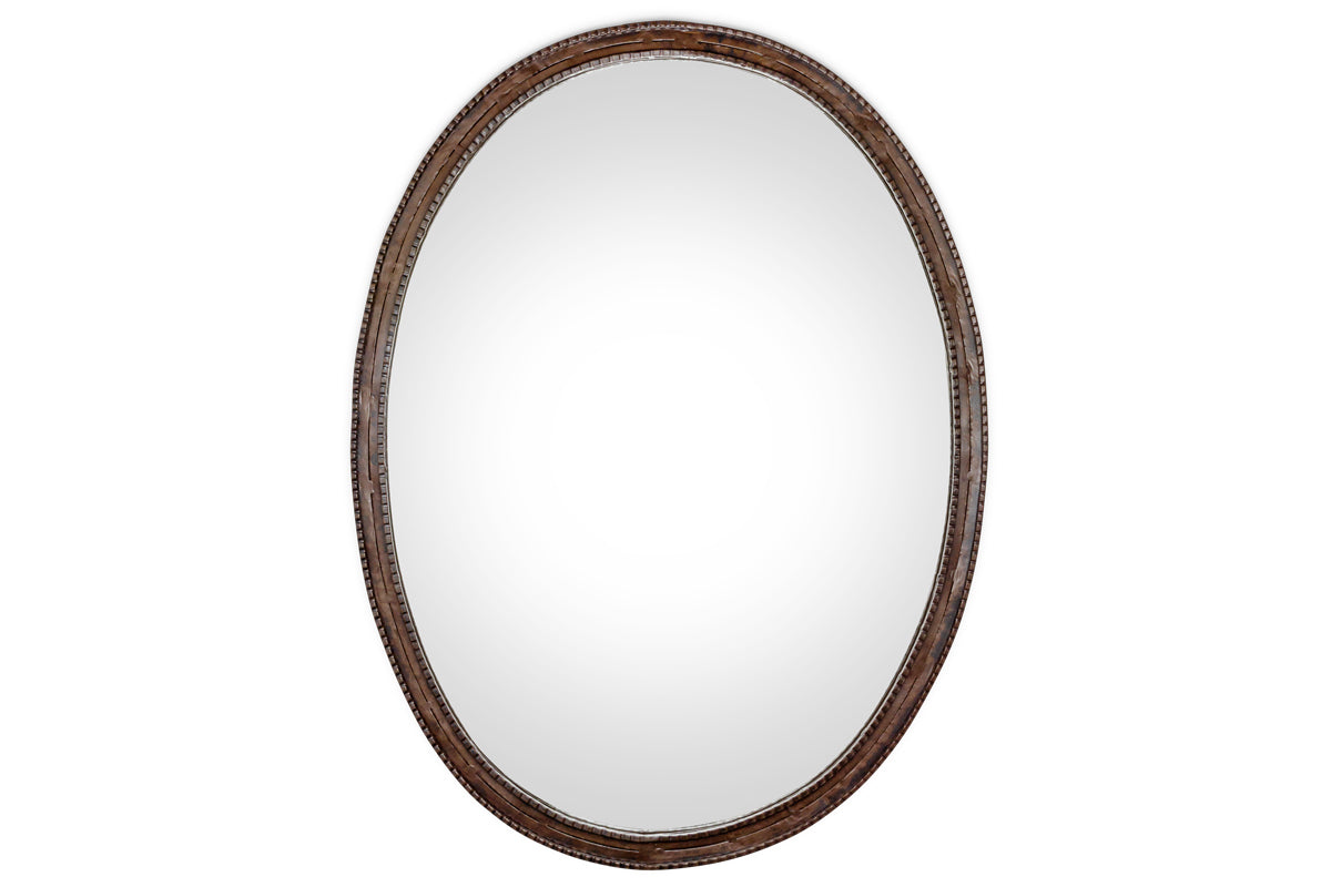 Drishti Oval Iron Mirror - Antique Black - Large