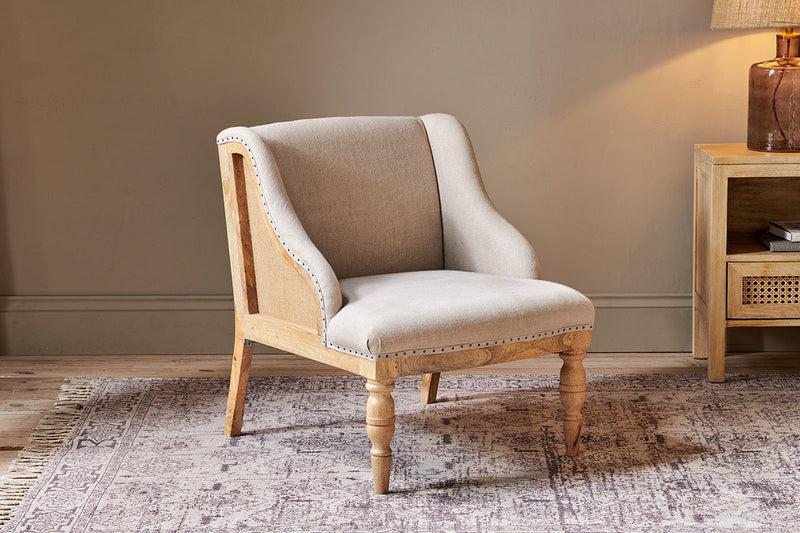 Elbu Deconstructed Linen Armchair - Stone