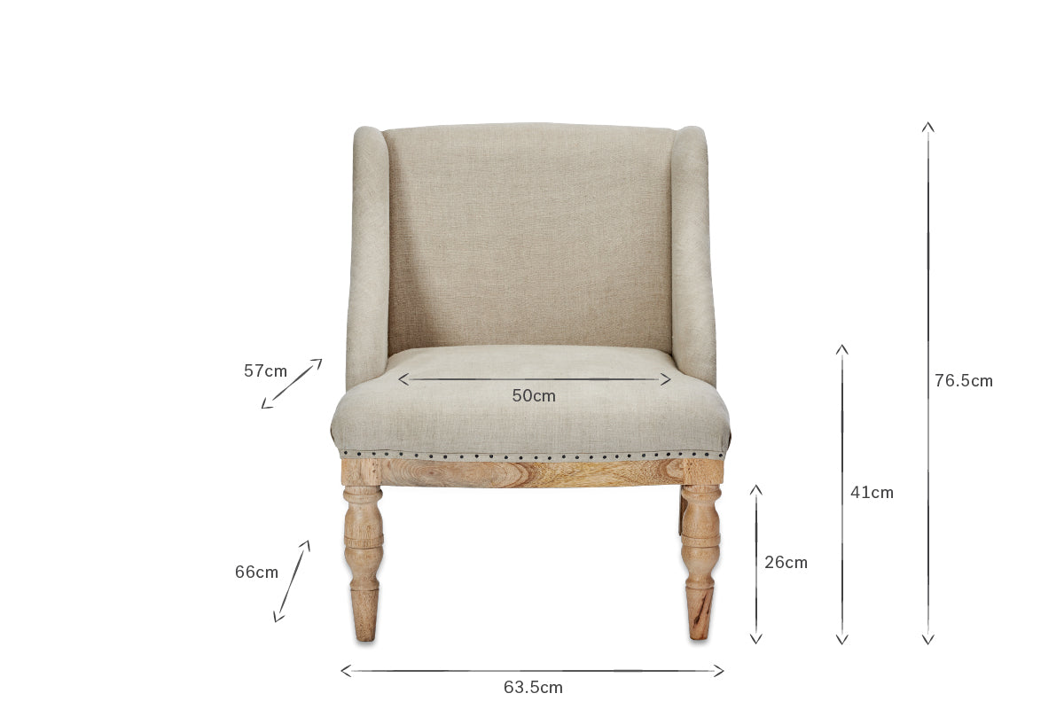 Elbu Deconstructed Linen Armchair - Stone