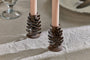 Elagalu Pine Cone Candle Stick - Rust (Set of 2)