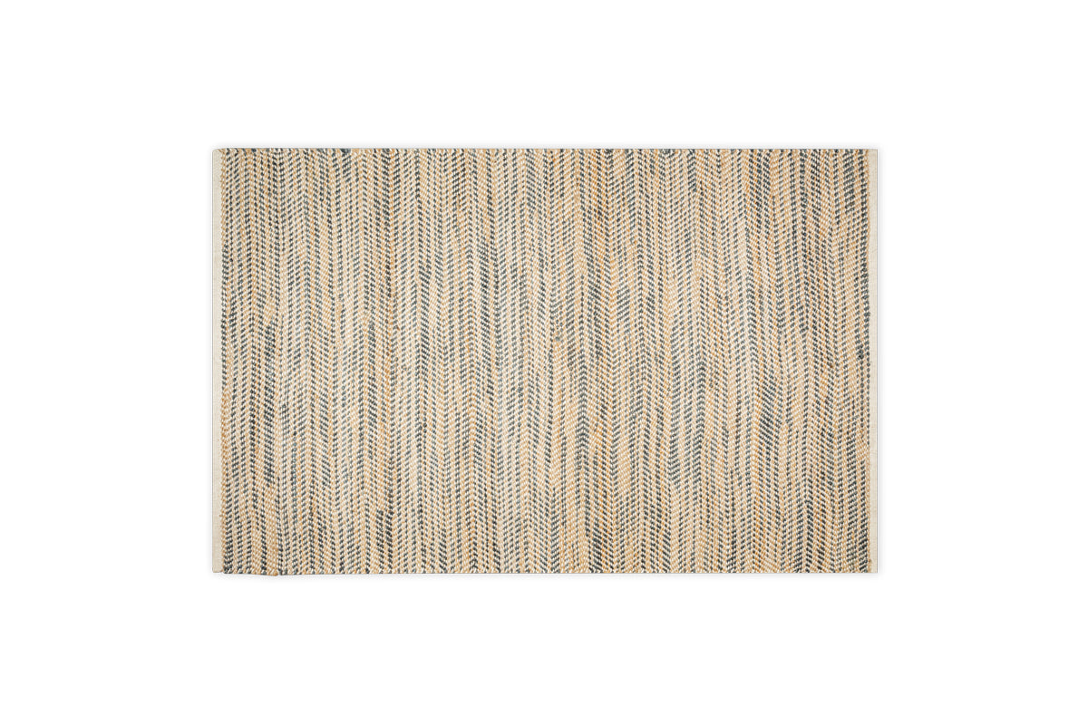 Faiyaz Jute Rug - Natural & Dark Blue