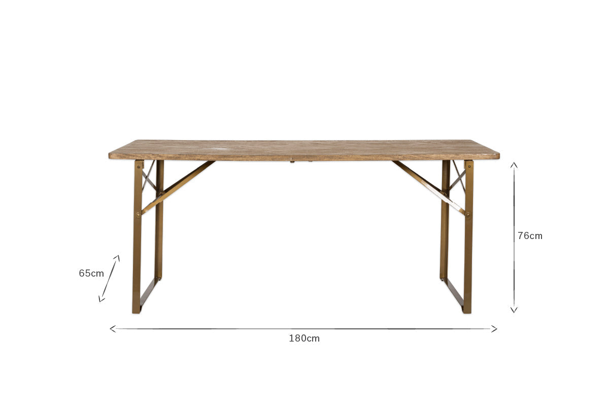 Hanita Mango Wood Folding Dining Table