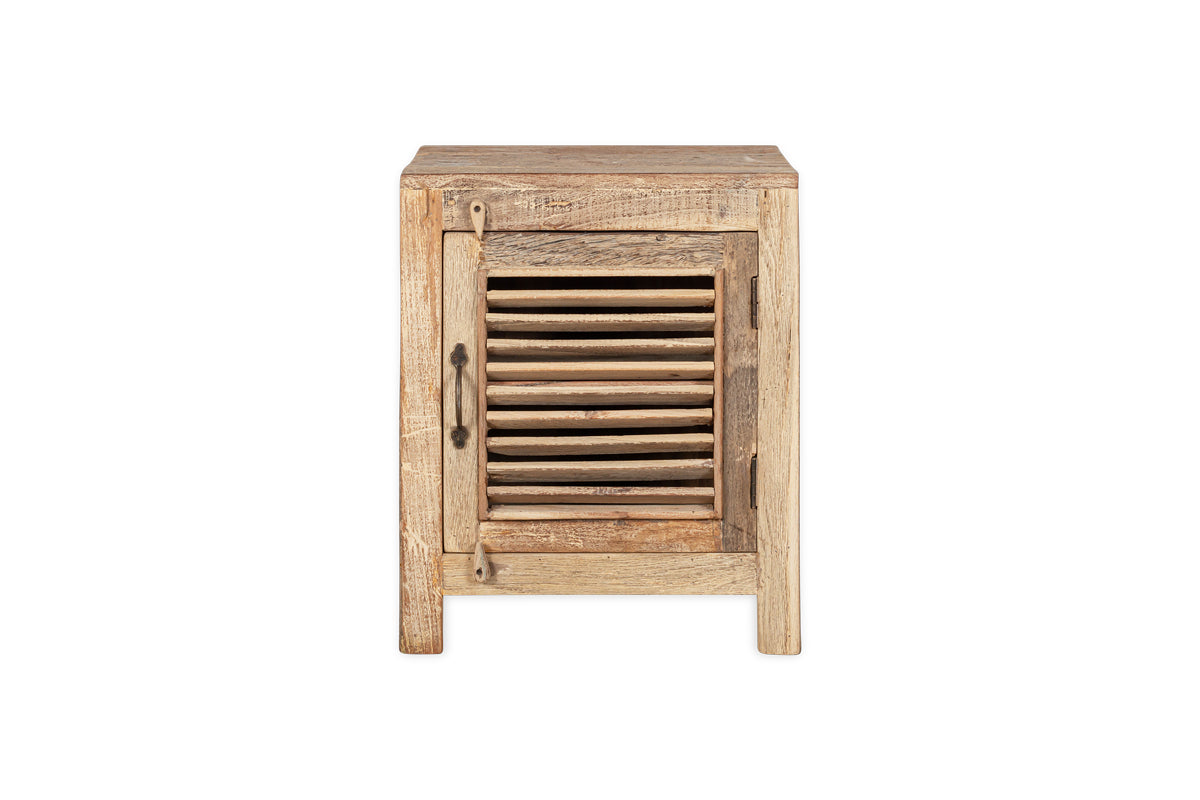 Ibo Reclaimed Wooden Slatted Cabinet - Natural - Small