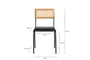Iswa Leather & Cane Dining Chair - Black