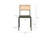 Iswa Leather & Cane Dining Chair - Green