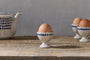 Indigo Drop Egg Cups - Cream & Indigo (Set of 2)