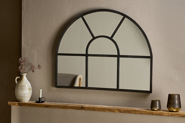 Imoma Iron Overmantle Arch Mirror