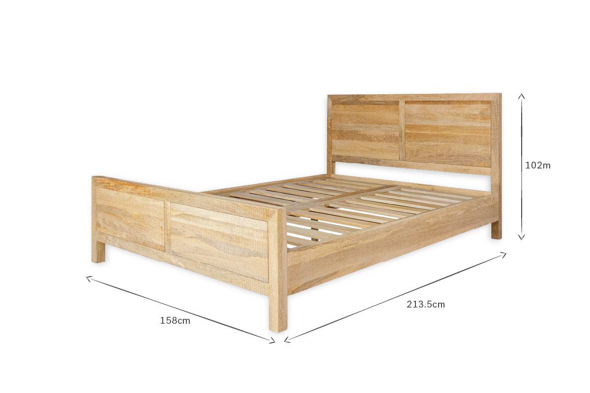 Indali Mango Wood Bed - Natural - King