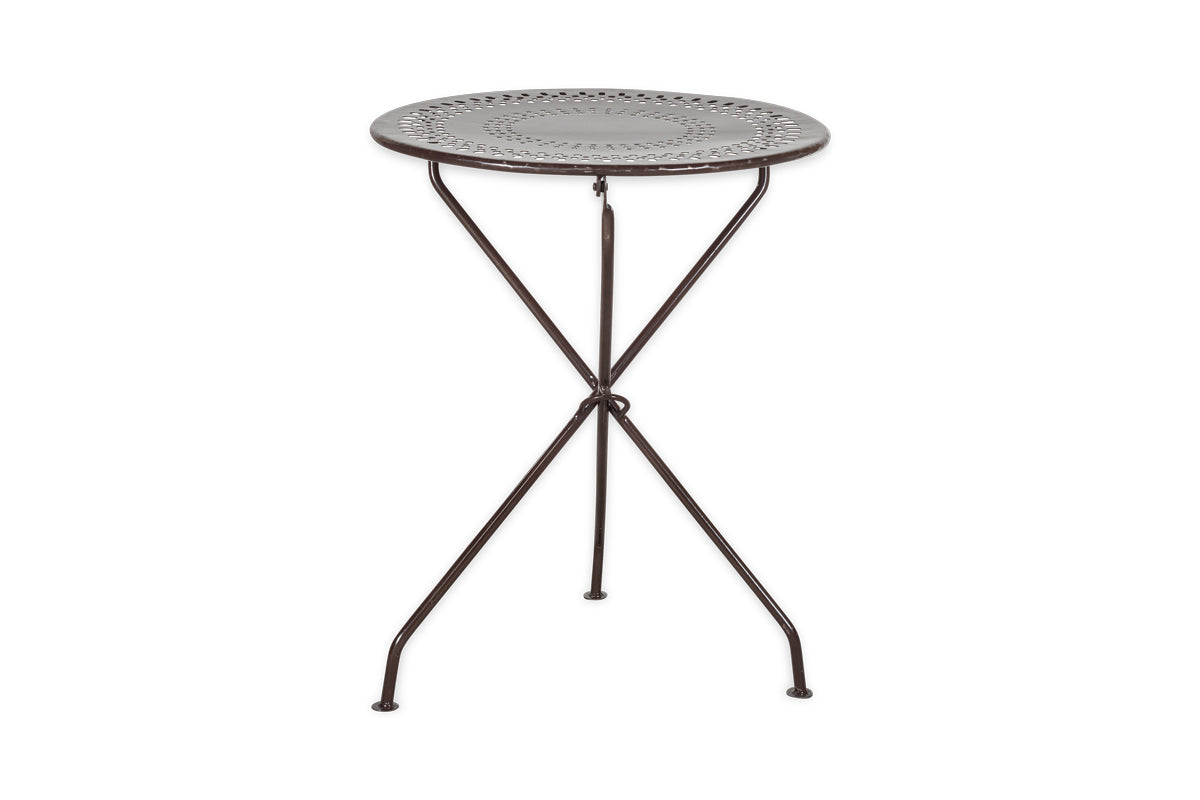 Jeavika Iron Outdoor Bistro Table - Black