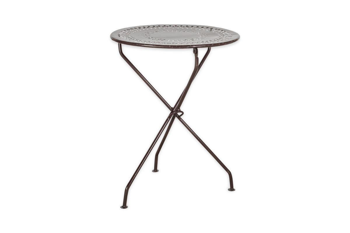 Jeavika Iron Outdoor Bistro Table - Black