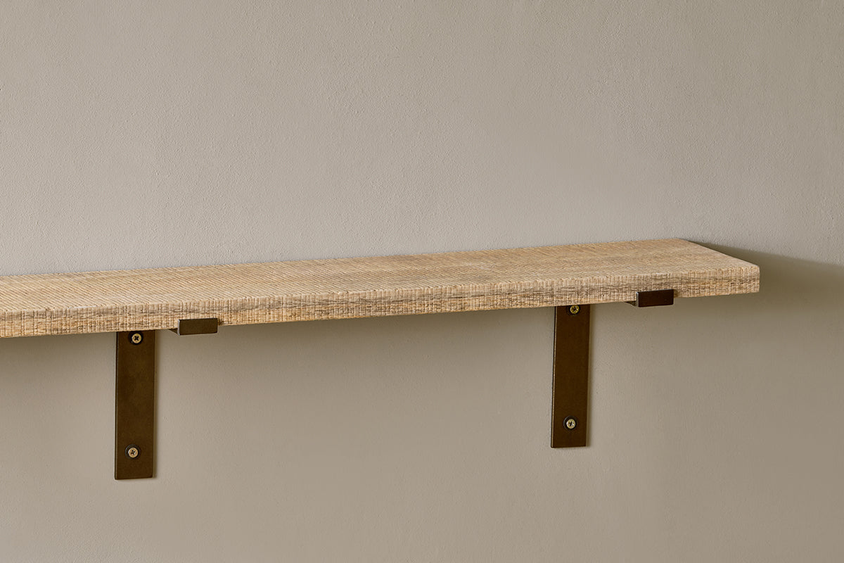 Japhali Mango Wood & Iron Shelf - Long