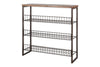 Kiyoma Iron & Wood Tall Standing Shelves - Natural