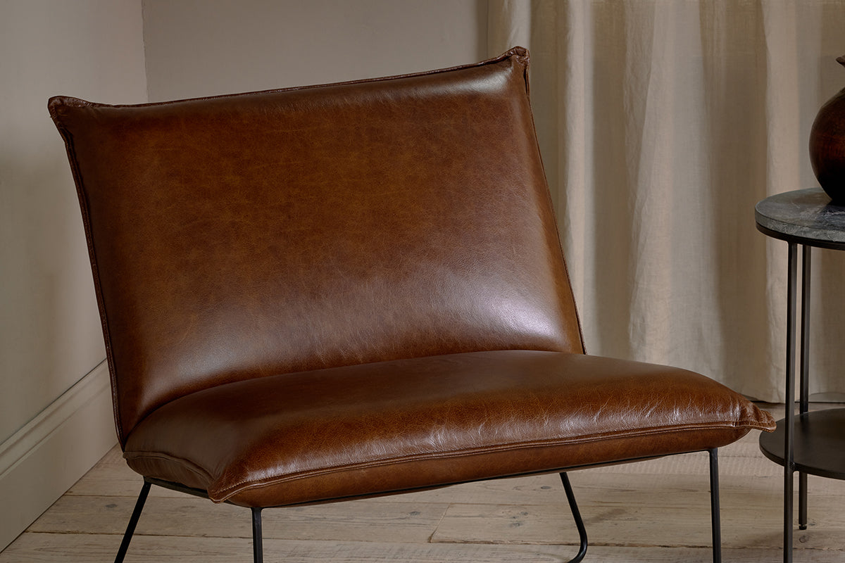 Kashvi Oversized Leather Lounger - Chocolate Brown