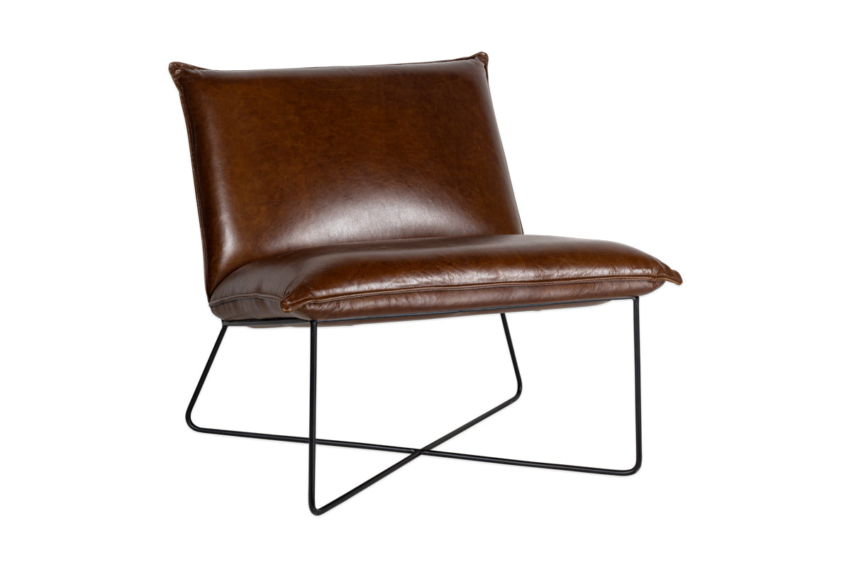 Kashvi Oversized Leather Lounger - Chocolate Brown