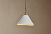 Kiara Organic Shape Ceramic Pendant Light - Off White & Antique Brass