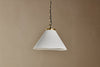 Kiara Organic Shape Ceramic Pendant Light - Off White & Antique Brass