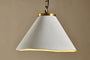 Kiara Organic Shape Ceramic Pendant Light - Off White & Antique Brass