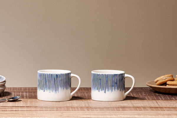 Karuma Ceramic Mug - Blue - Small (Set of 2)