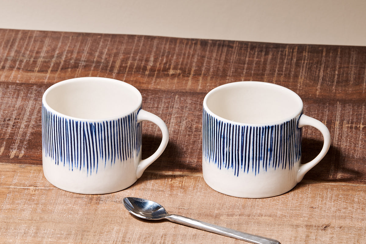 Karuma Ceramic Mug - Blue - Small (Set of 2)