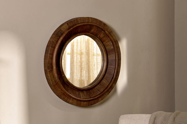 Kayia Acacia Wood Mirror - Walnut