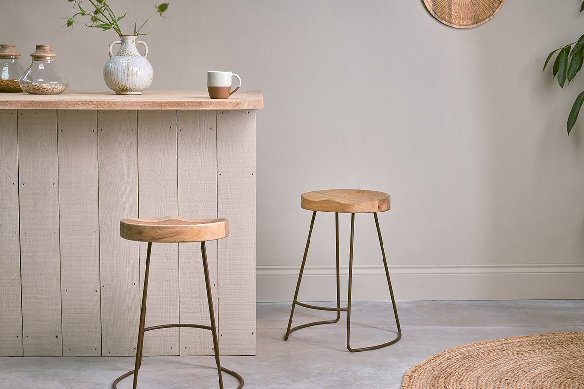 Loko Mango Wood Stool - Short