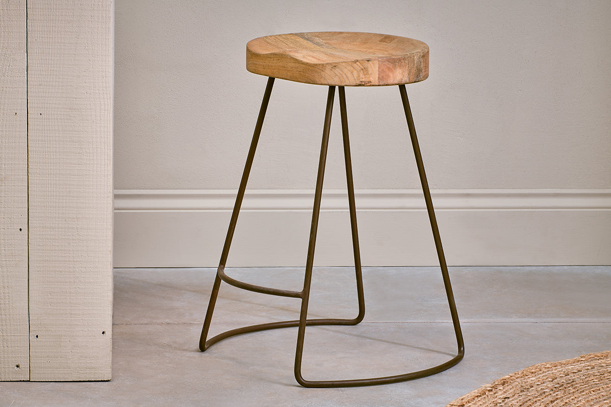 Loko Mango Wood Stool - Short