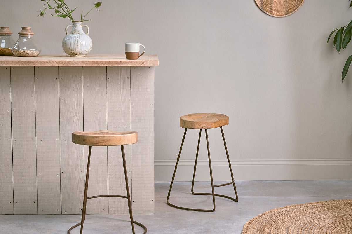 Loko Mango Wood Stool - Short