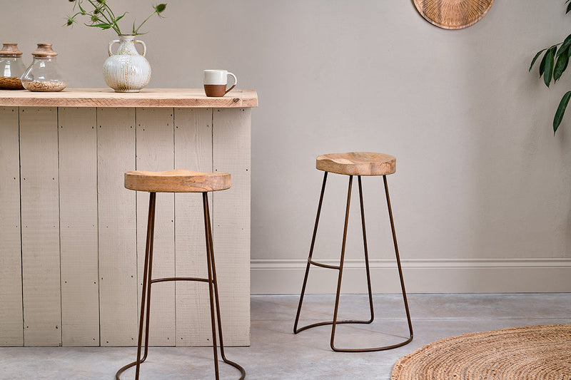 Loko Mango Wood Stool - Tall