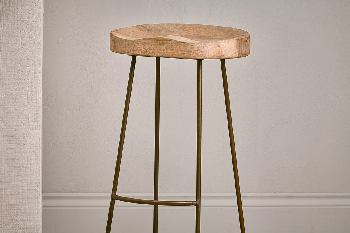 Loko Mango Wood Stool - Tall