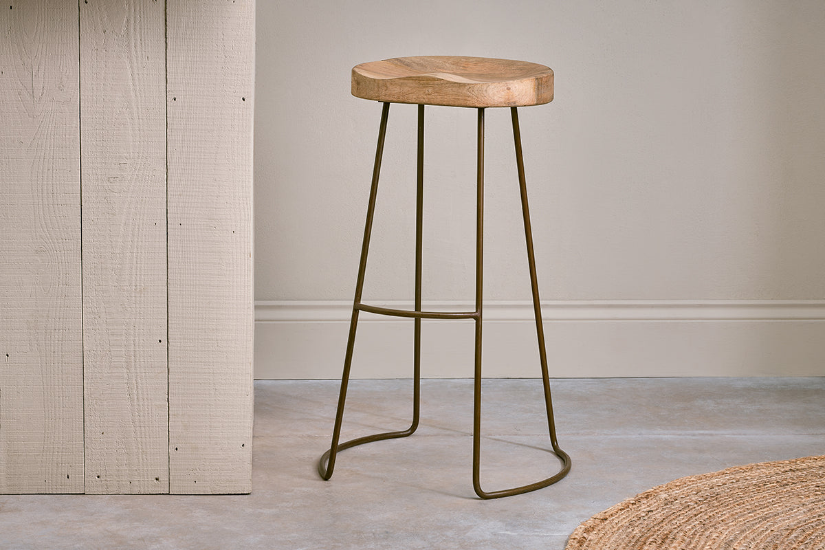 Loko Mango Wood Stool - Tall