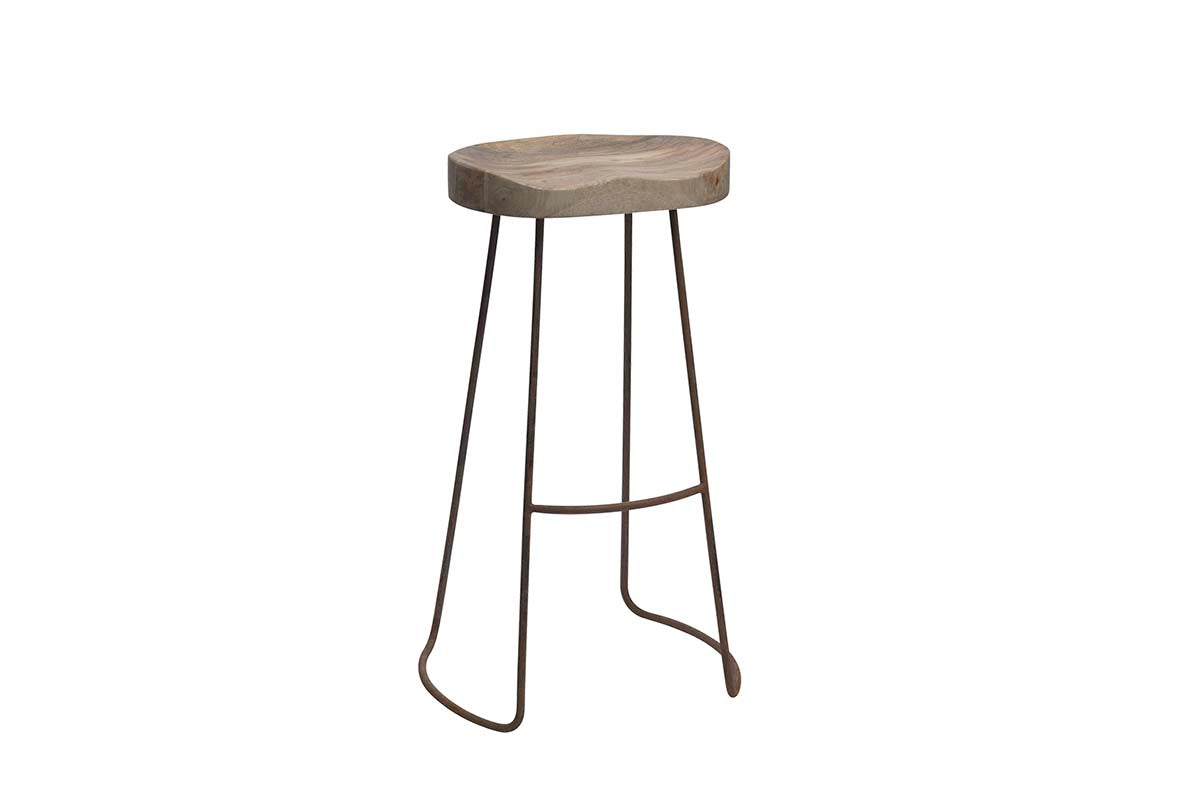 Loko Mango Wood Stool - Tall