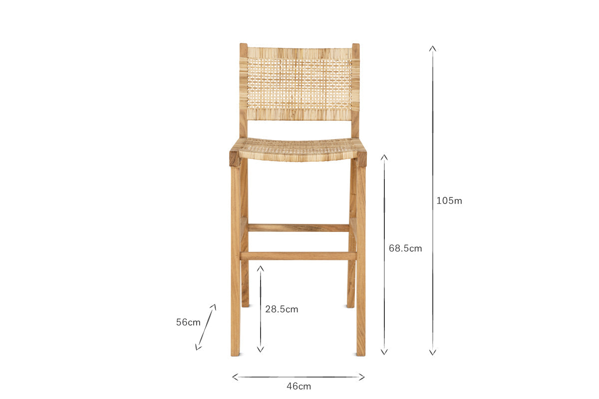 Madrisana Acacia & Rattan Bar Stool