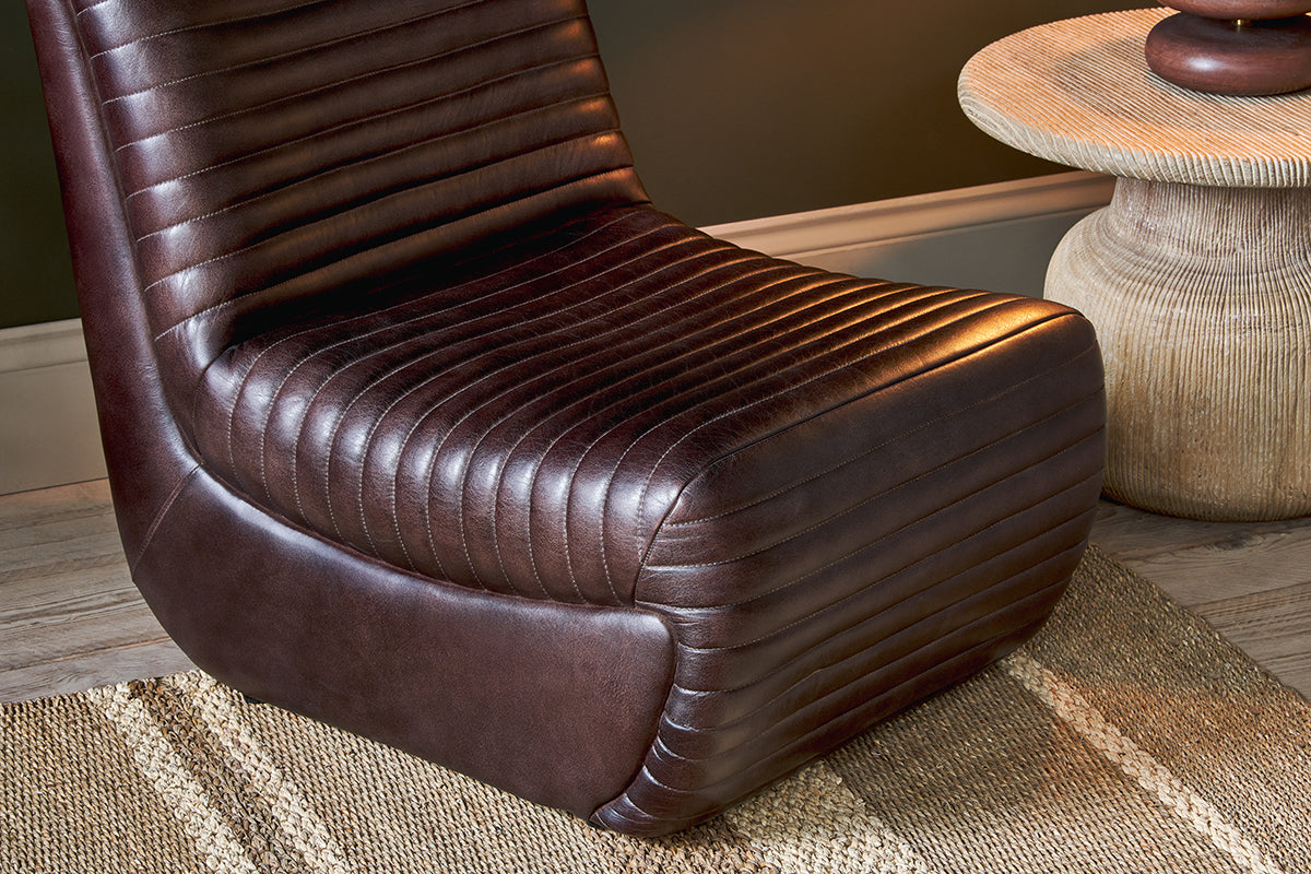 Navya Ribbed Leather Chair