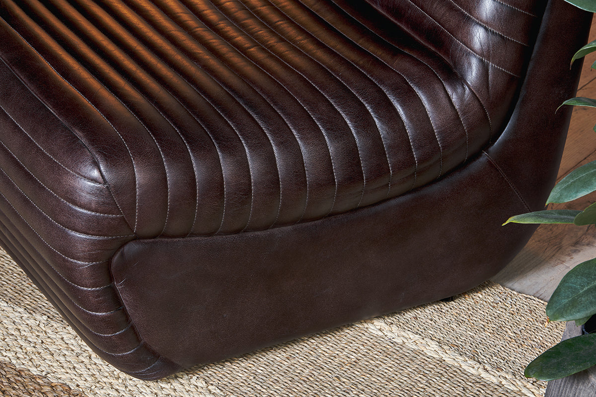 Navya Ribbed Leather Chair