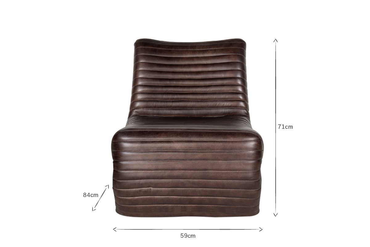 Navya Ribbed Leather Chair