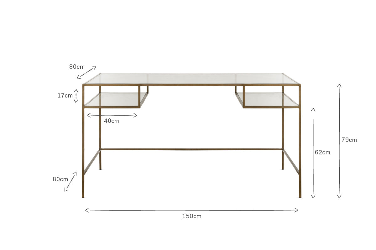 Nakuru Iron & Glass Desk