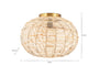 Noko Rattan Flush Ceiling Light