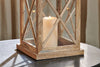 Nisha Mango Wood Hurricane Lantern