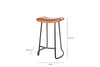 Narwana Ribbed Leather Stool - Aged Tan - Small