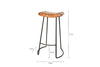 Narwana Ribbed Leather Stool - Aged Tan - Large