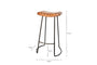 Narwana Ribbed Leather Stool - Aged Tan - Large