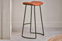 Narwana Ribbed Leather Stool - Aged Tan - Large