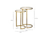 Nakuru Iron & Glass Side Table Set - Brass