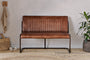 Nuveena Ribbed Leather Bench - Chocolate Brown