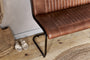 Nuveena Ribbed Leather Bench - Chocolate Brown