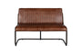 Nuveena Ribbed Leather Bench - Chocolate Brown