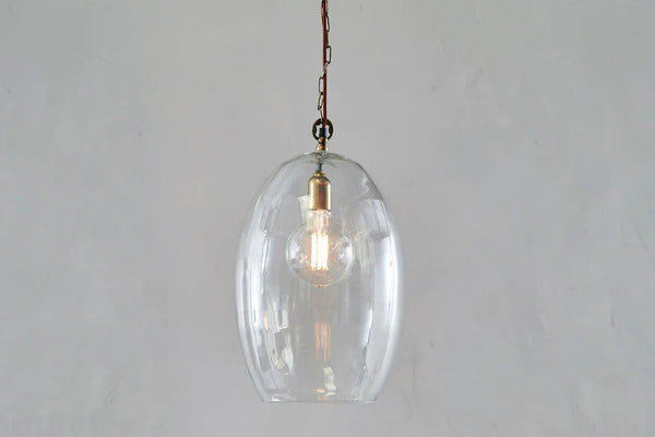 Otoro Recycled Glass Pendant - Clear - Large Oval