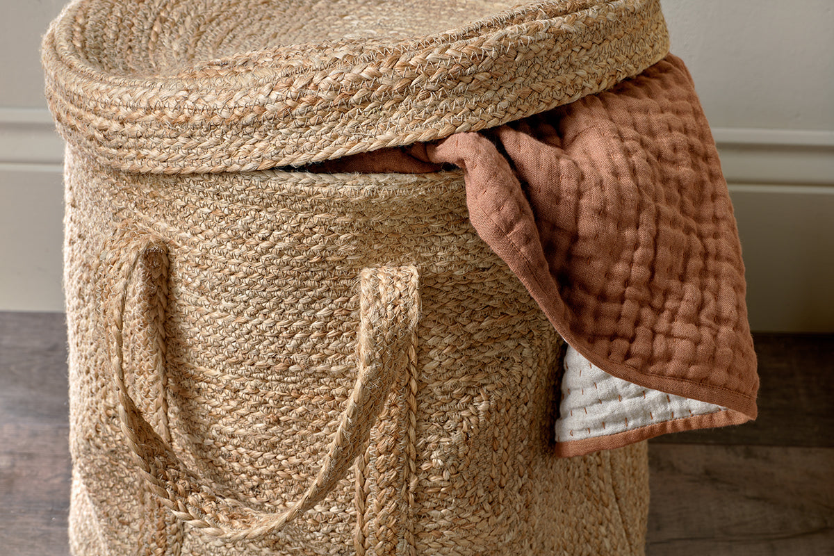 Pallu Braided Jute Laundry Basket