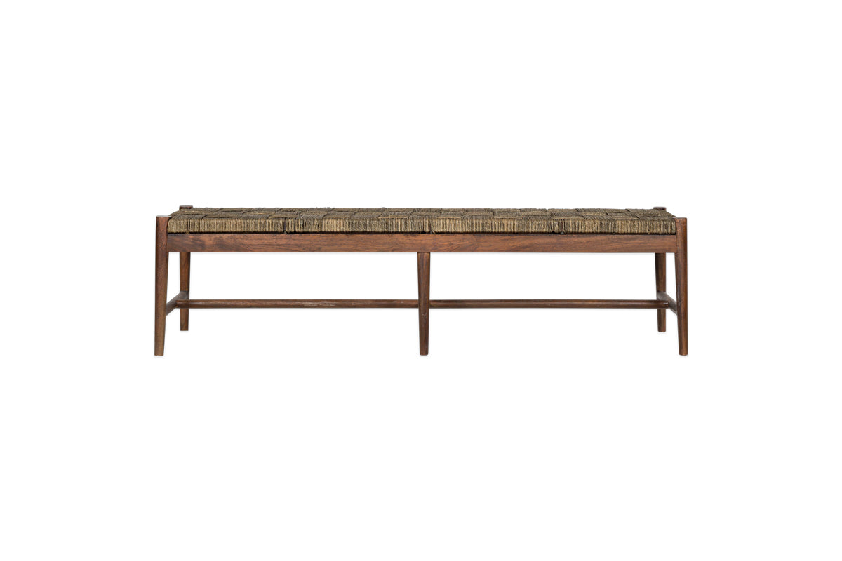 Raunak Acacia Woven Bench - Washed Walnut - Large