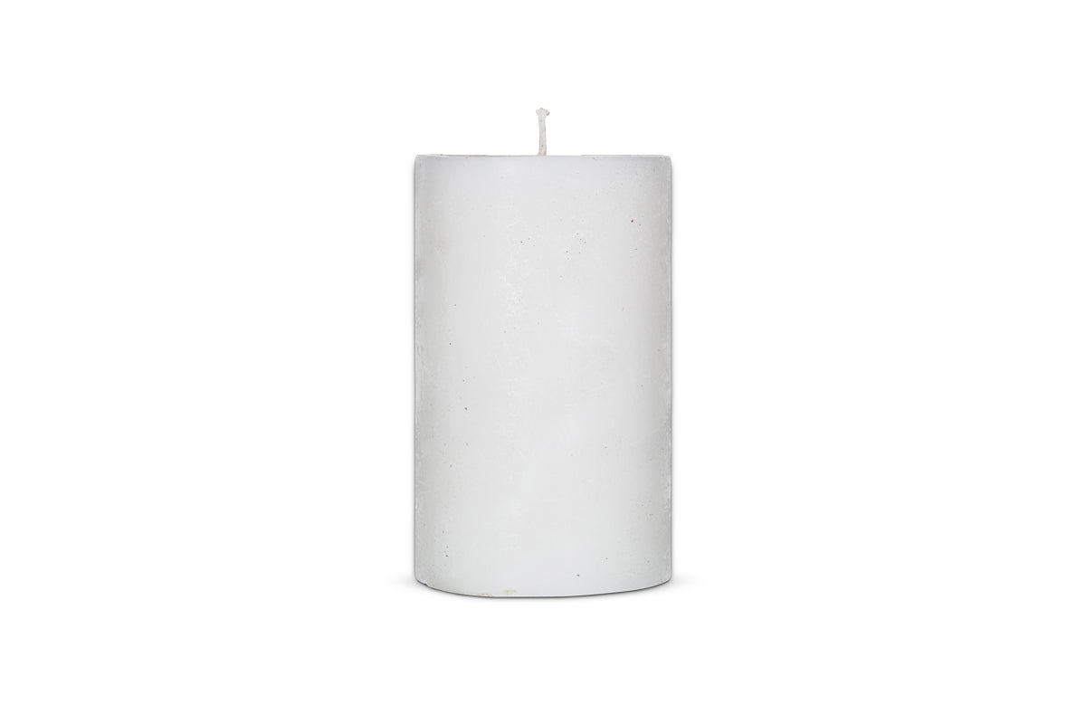 Rustic Soy Blend Pillar Candle - White - Large 18 x 10 cm